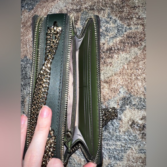 Kate Spade Army Green and Gold Wallet purse - Picture 3 of 6